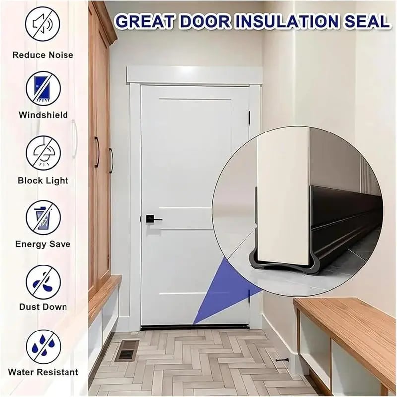 🚪 Triple-Seal Under Door Draft Stopper – Noise Reduction, Weather Protection & Energy-Saving Seal