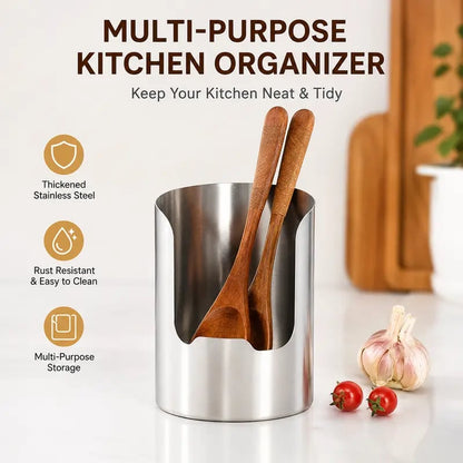 1 Count, Thickened Stainless Steel Utensil Organizer, Rust Resistant Easy to Clean Multi-purpose Storage Holder✨