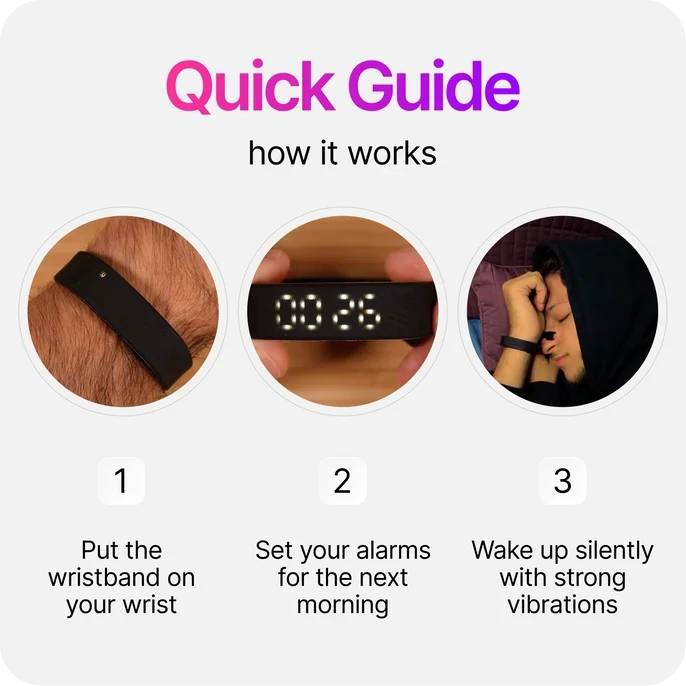 🔥 Limited-Time 49% OFF ⌚⏰Silent Vibration Alarm Watch, Wearable Wake-Up for Deep Sleepers