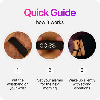 🔥 Limited-Time 49% OFF ⌚⏰Silent Vibration Alarm Watch, Wearable Wake-Up for Deep Sleepers