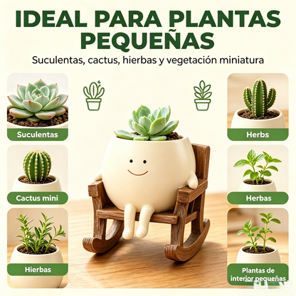 🍀Pokipot™ Maceta Feliz,Maceta con forma de carita sonriente, linda y perezosa🪴