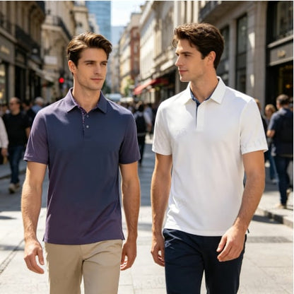 ⚡Hot Sales 49% OFF🔥3-Pack Men's Polo Shirts – Soft-Touch Short Sleeve Smart Casual Top for Work, Travel & Summer Wear