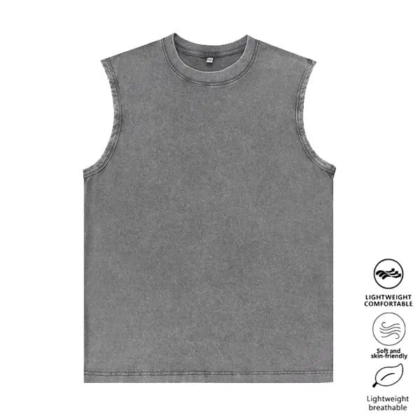 ⚡Hot Sales 49% OFF🔥Cotton Workout Tank Tops Sleeveless Acid Wash Tshirts Cut Off Muscle Shirts Loose Fit Running Gym Tees