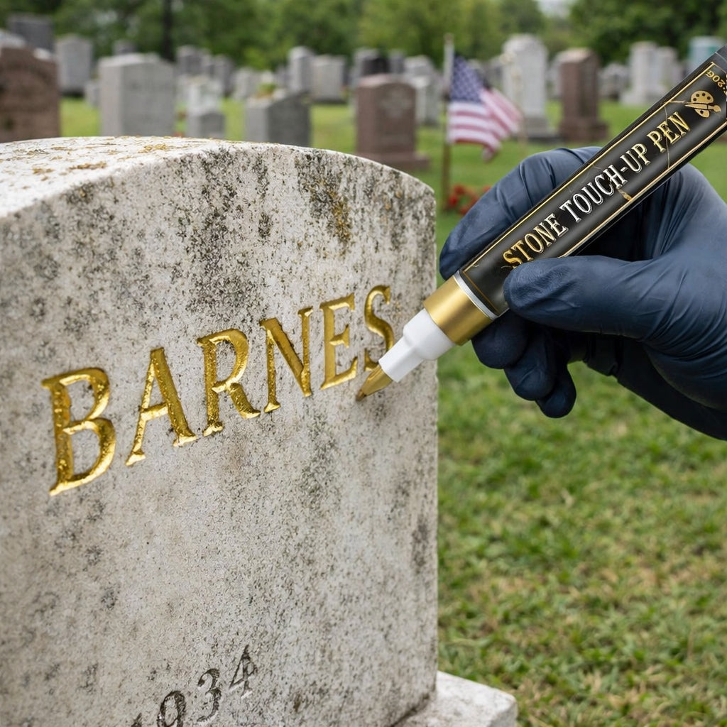 🔥HOT SALE 🐦Golden Tombstone Marker Pen for Restoring Faded Grave Inscriptions（2 PCS）