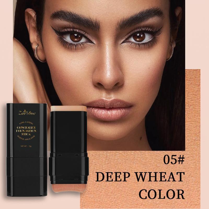 🎨 Dual-ended foundation and concealer stick ✨ Built-in dual-ended brush, moisturizing and lightweight