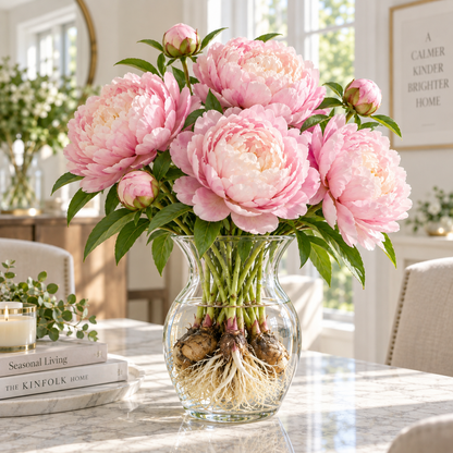 🌸 Rare Hydroponic Bicolor Peony Bulbs – Lush Double Blooms for Elegant Indoor Displays