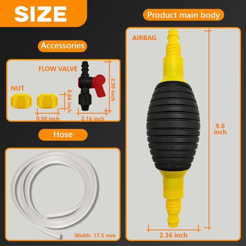 Multifunction Liquid Sucker Pump High Flow Manual Fuel Pump 13.12 Ft Hose