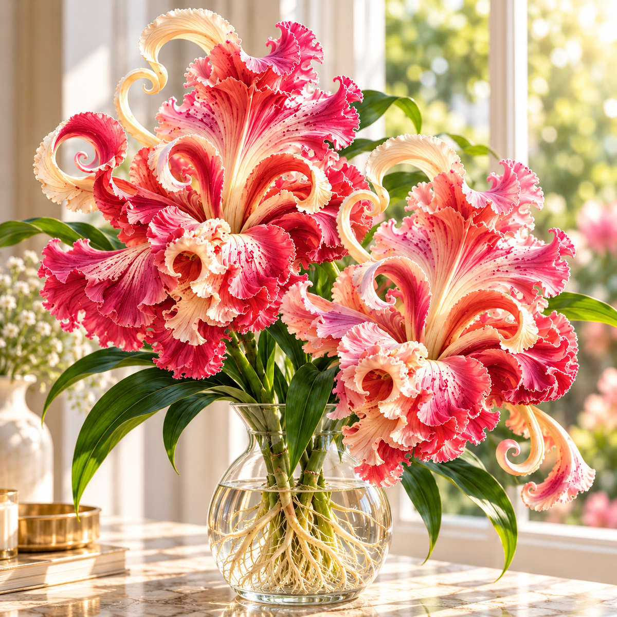 🌸 Royal Ruffle Fantasy Lily Bulbs – Grow in Water or Soil, Giant Ruffled Blooms