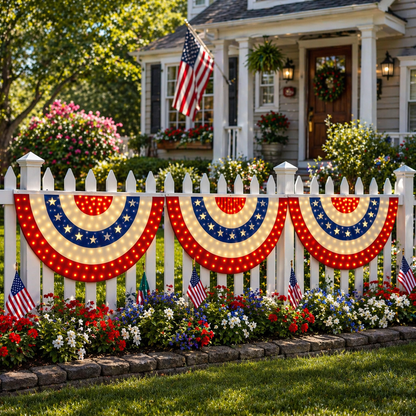 🏆Flash Sale-49% OFF⚡ 50K+ SOLD! 3 x 6 Ft LED Patriotic Bunting Banner for America’s 250th