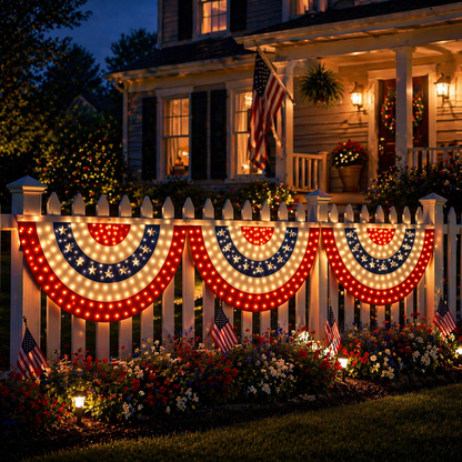 🏆Flash Sale-49% OFF⚡ 50K+ SOLD! 3 x 6 Ft LED Patriotic Bunting Banner for America’s 250th