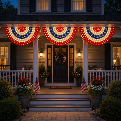 🏆Flash Sale-49% OFF⚡ 50K+ SOLD! 3 x 6 Ft LED Patriotic Bunting Banner for America’s 250th