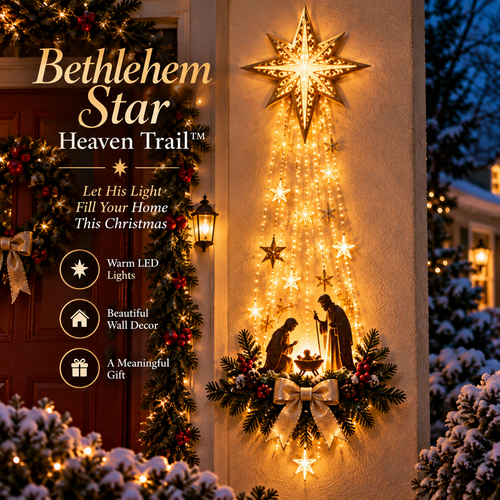 ✨ Last Day – 50% OFF! ✝️ Bethlehem Star of Faith™ – Lighted Nativity Wall Decor