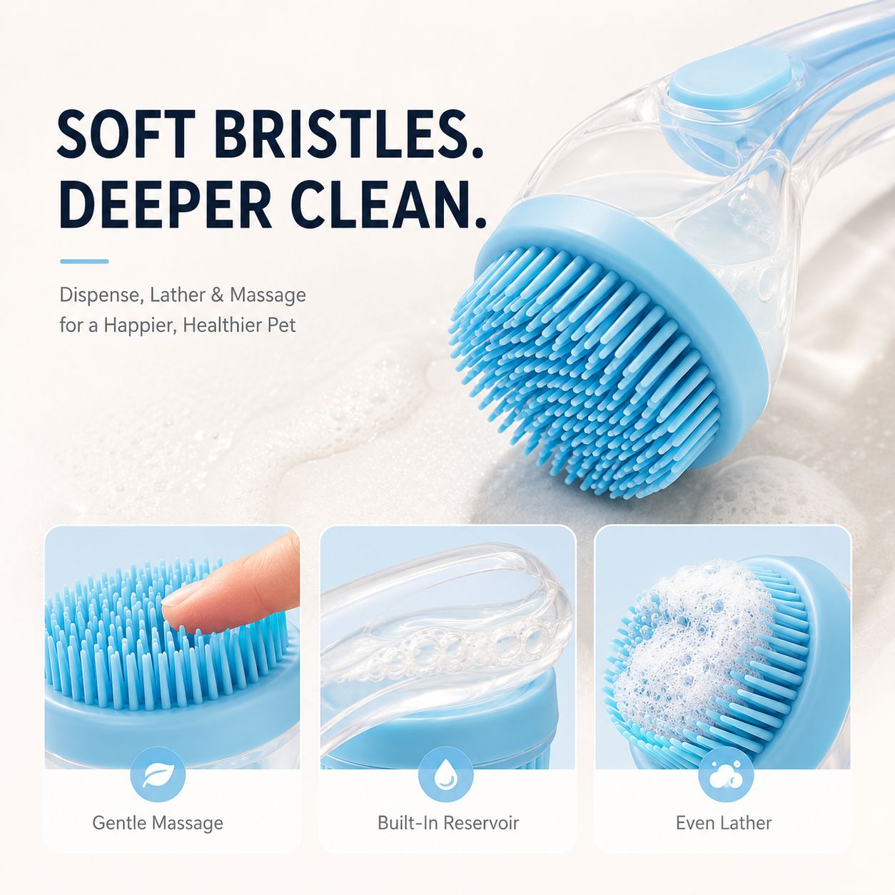 ⚡Hot Sales 49% OFF🔥2-in-1 Soap-Dispensing Pet Bath Brush