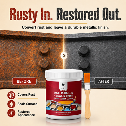 🛡️ Water-Based Rust Converter & Metallic Paint – Stop Rust. Restore Metal.