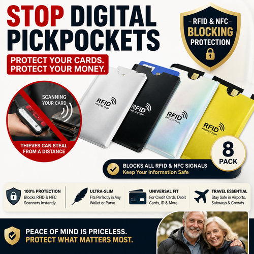Advanced RFID Blocking Card Sleeves | Anti-Theft Identity Shield 🛡️💳