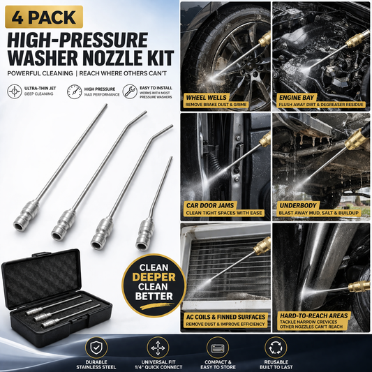 🔥4 Pack High Pressure Washer Nozzle Kit for Washing Machine & AC Cleaning