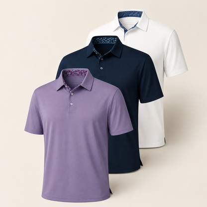 ⚡Hot Sales 49% OFF🔥3-Pack Men's Polo Shirts – Soft-Touch Short Sleeve Smart Casual Top for Work, Travel & Summer Wear