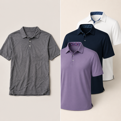 ⚡Hot Sales 49% OFF🔥3-Pack Men's Polo Shirts – Soft-Touch Short Sleeve Smart Casual Top for Work, Travel & Summer Wear