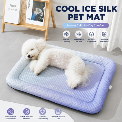 Ice Silk Pet Cooling Mat – Breathable Summer Cooling Bed for Dogs & Cats