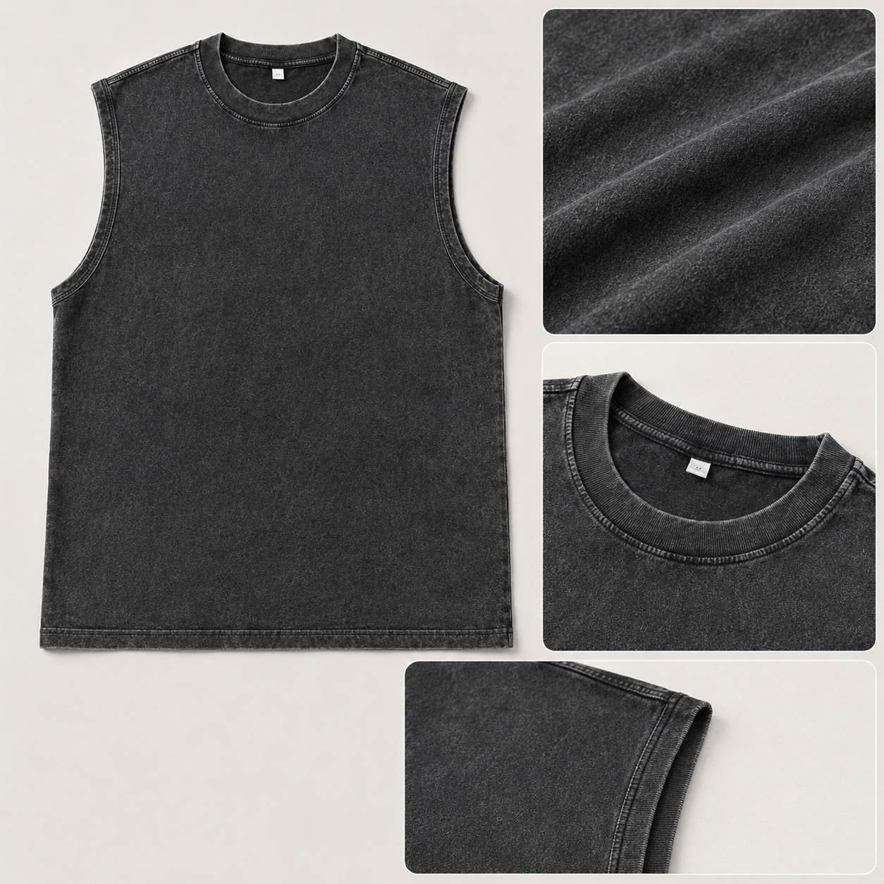 ⚡Hot Sales 49% OFF🔥Cotton Workout Tank Tops Sleeveless Acid Wash Tshirts Cut Off Muscle Shirts Loose Fit Running Gym Tees