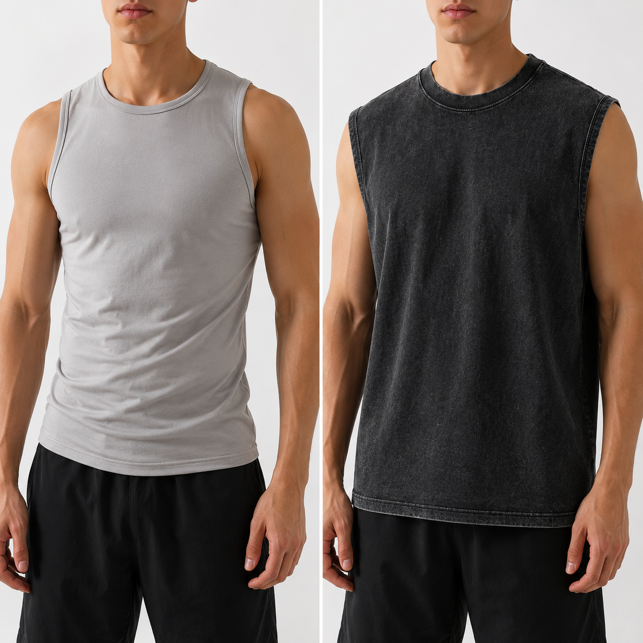 ⚡Hot Sales 49% OFF🔥Cotton Workout Tank Tops Sleeveless Acid Wash Tshirts Cut Off Muscle Shirts Loose Fit Running Gym Tees