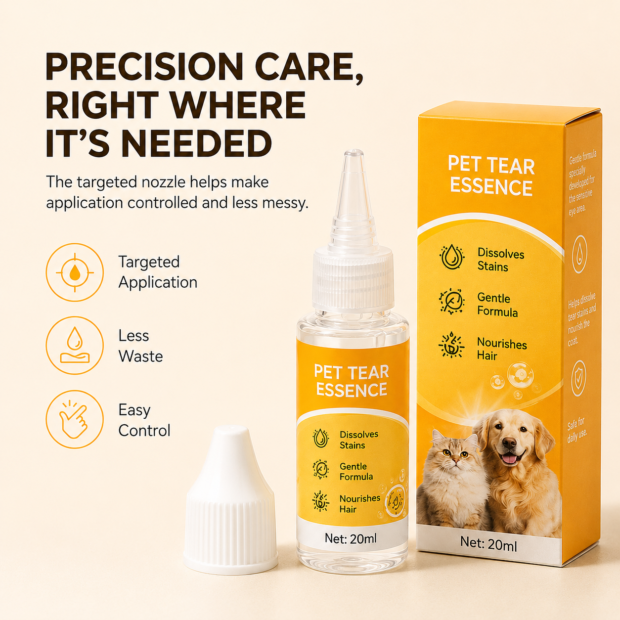 🐶 Enjoy 49% off now! ✨Advanced Pet Tear Essence for Dogs & Cats | Gentle Tear Stain Remover for Cleaner Eyes & Brighter Fur👀