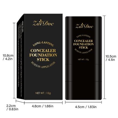 🎨 Dual-ended foundation and concealer stick ✨ Built-in dual-ended brush, moisturizing and lightweight