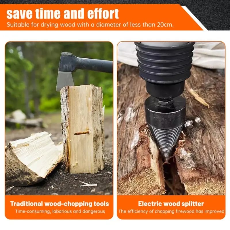 🔥Last Day Sale 49% -Heavy-Duty Spiral Firewood Splitter Drill Bit Set