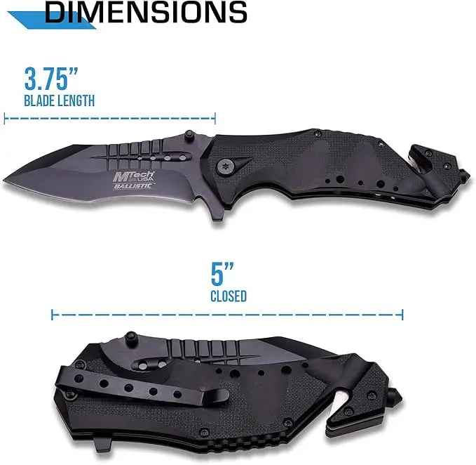 MTech USA MT-A845BK Folding Pocket Knife - Black Blade