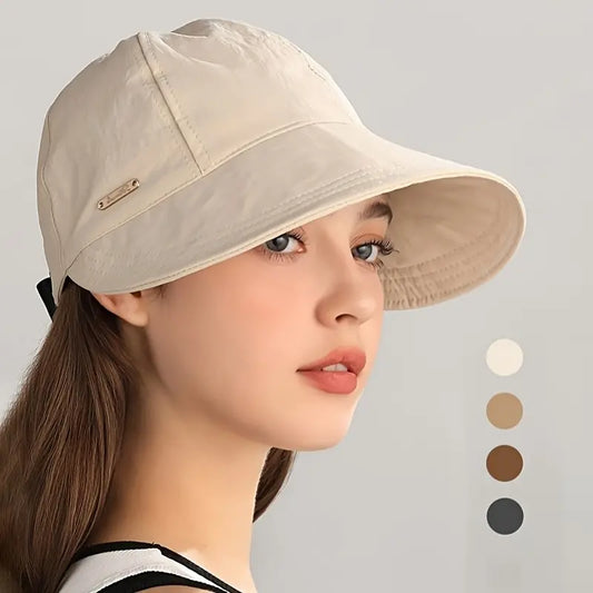 ✨ Premium UPF 50+ Sun Visor | Roll-Up Wide Brim Hat for Women 👒