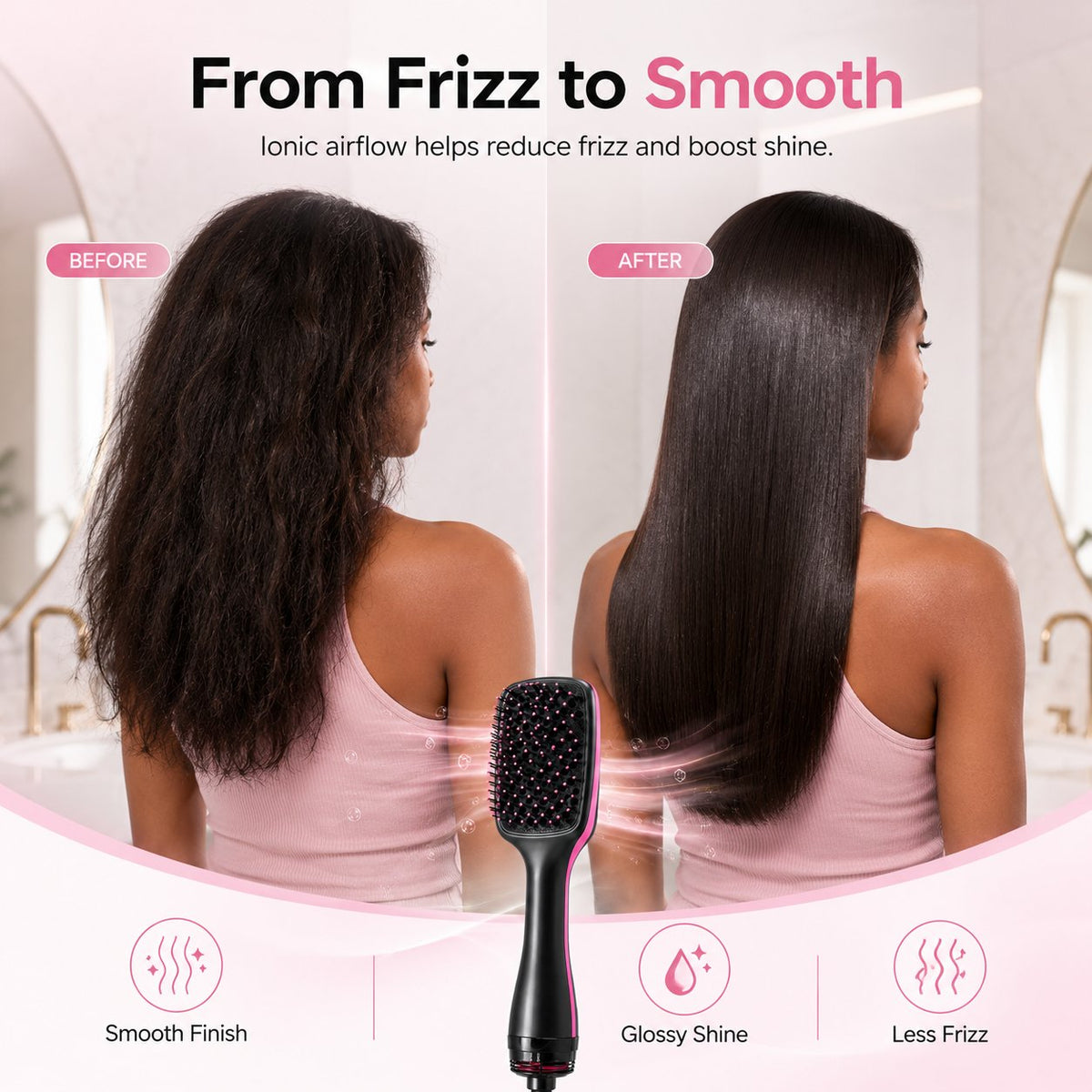One-Step Hair Dryer and Styler, All-in-One Hair Brush Straightener for Salon-Quality Smooth & Straight Styles