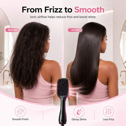 One-Step Hair Dryer and Styler, All-in-One Hair Brush Straightener for Salon-Quality Smooth & Straight Styles