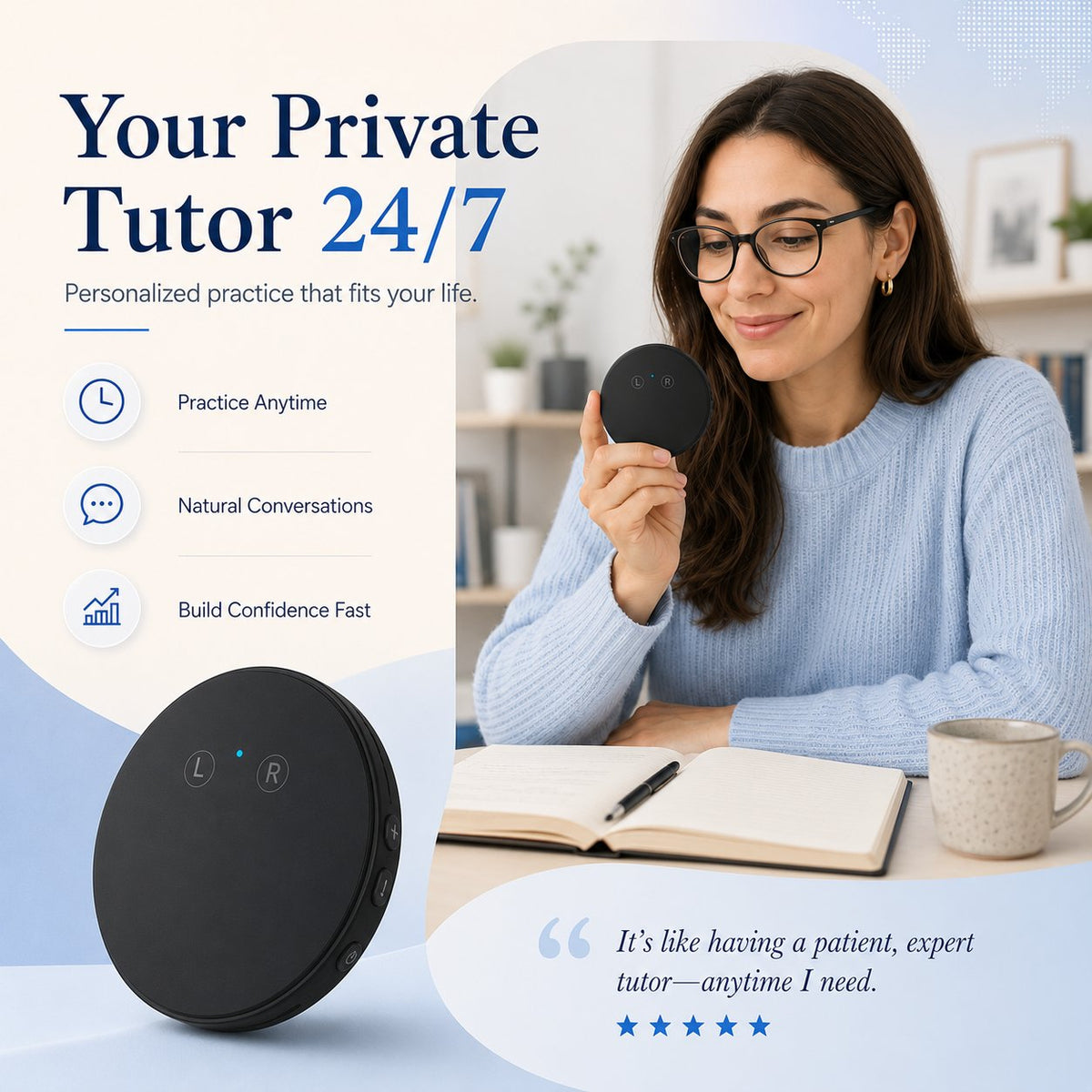 🌍HOT SALE 49% OFF🎙️AI Real-Time Language Practice Companion – Supports 108 Languages