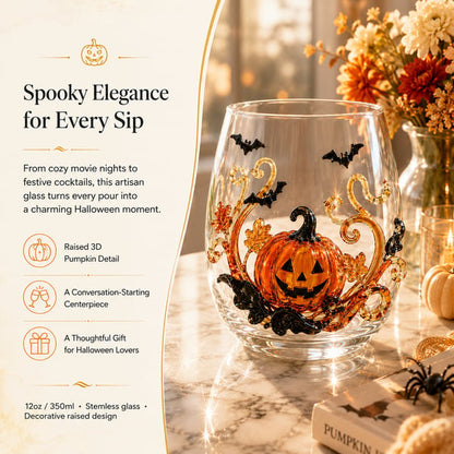 🎃 3D Halloween Artisan Glassware Collection | For Magical Halloween Sips, Eye-Catching 3D Details, Luminous Festive Party Moments & Cozy Fall Home Bar Glow