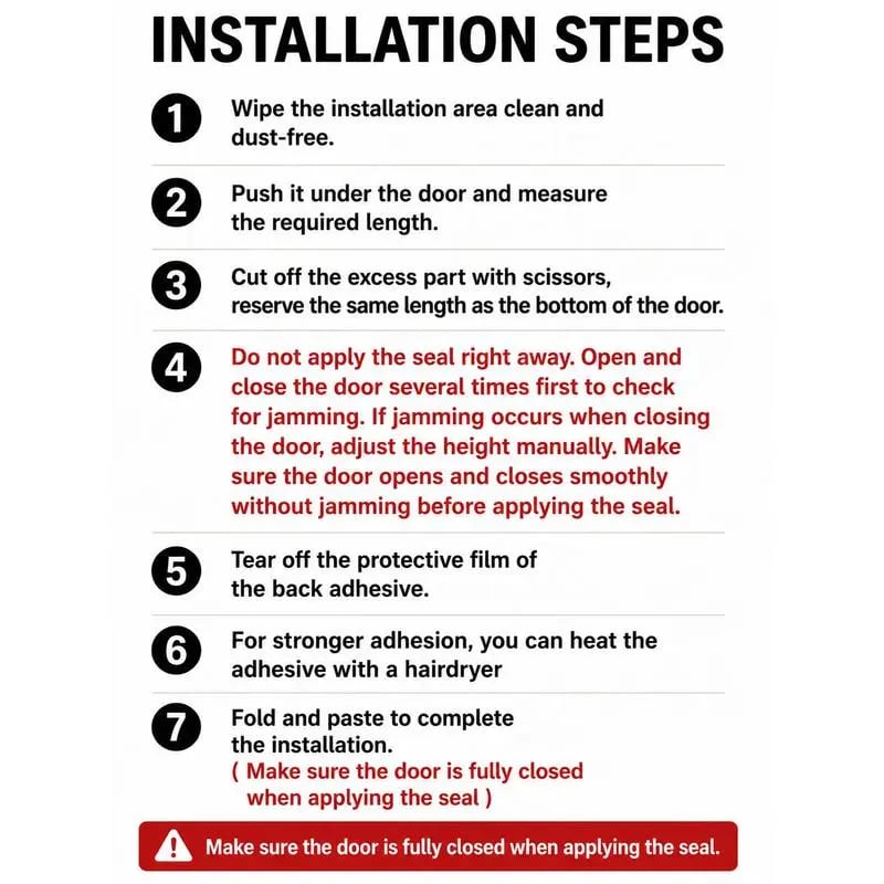 🚪 Triple-Seal Under Door Draft Stopper – Noise Reduction, Weather Protection & Energy-Saving Seal