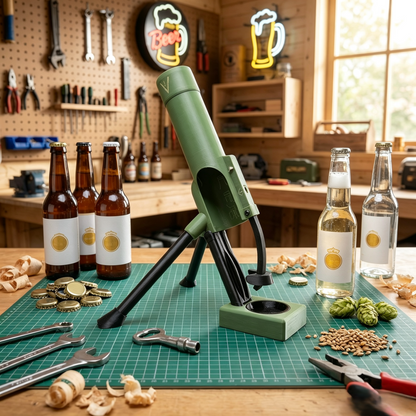 🚀 Beer Bottle Mortar Bottle Opener 🍻🔥Novelty Cap-Launching Desk & Bar Accessory