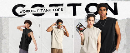 ⚡Hot Sales 49% OFF🔥Cotton Workout Tank Tops Sleeveless Acid Wash Tshirts Cut Off Muscle Shirts Loose Fit Running Gym Tees