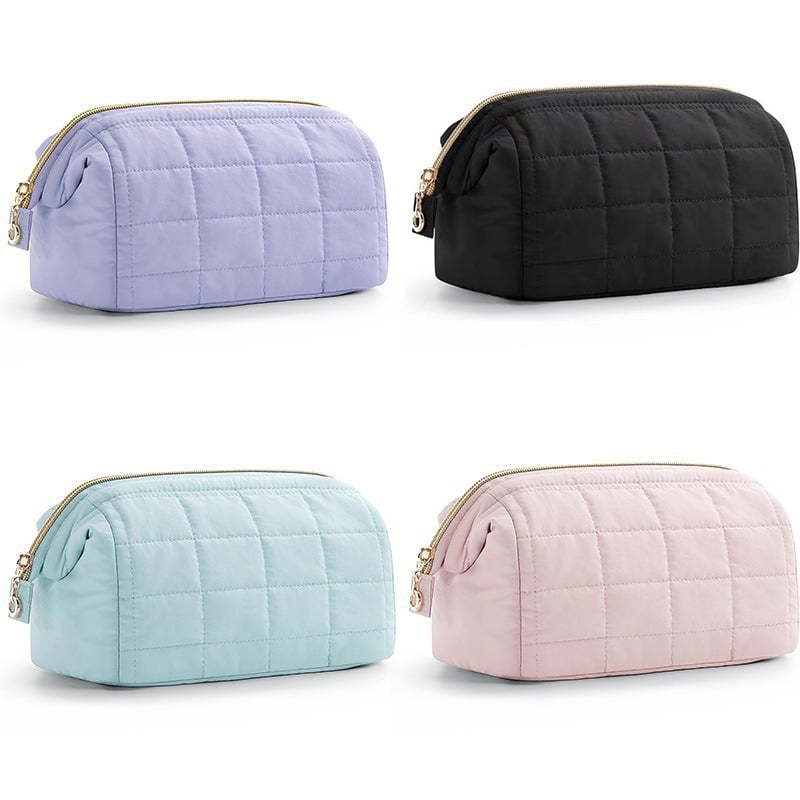 ⚡Hot Sales 49% OFF🔥Wide-Opening Quilted Cosmetic Bag – Multi-Pocket Makeup & Toiletry Organizer for Home and Travel