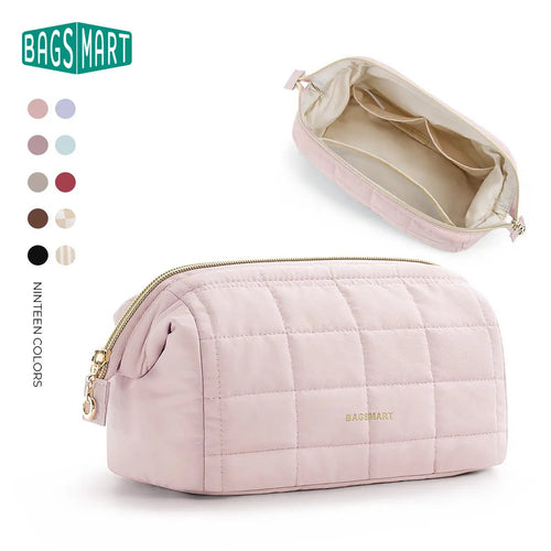 ⚡Hot Sales 49% OFF🔥Wide-Opening Quilted Cosmetic Bag – Multi-Pocket Makeup & Toiletry Organizer for Home and Travel