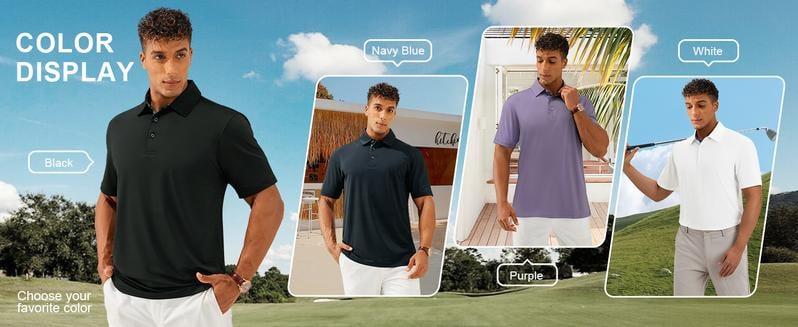 ⚡Hot Sales 49% OFF🔥3-Pack Men's Polo Shirts – Soft-Touch Short Sleeve Smart Casual Top for Work, Travel & Summer Wear