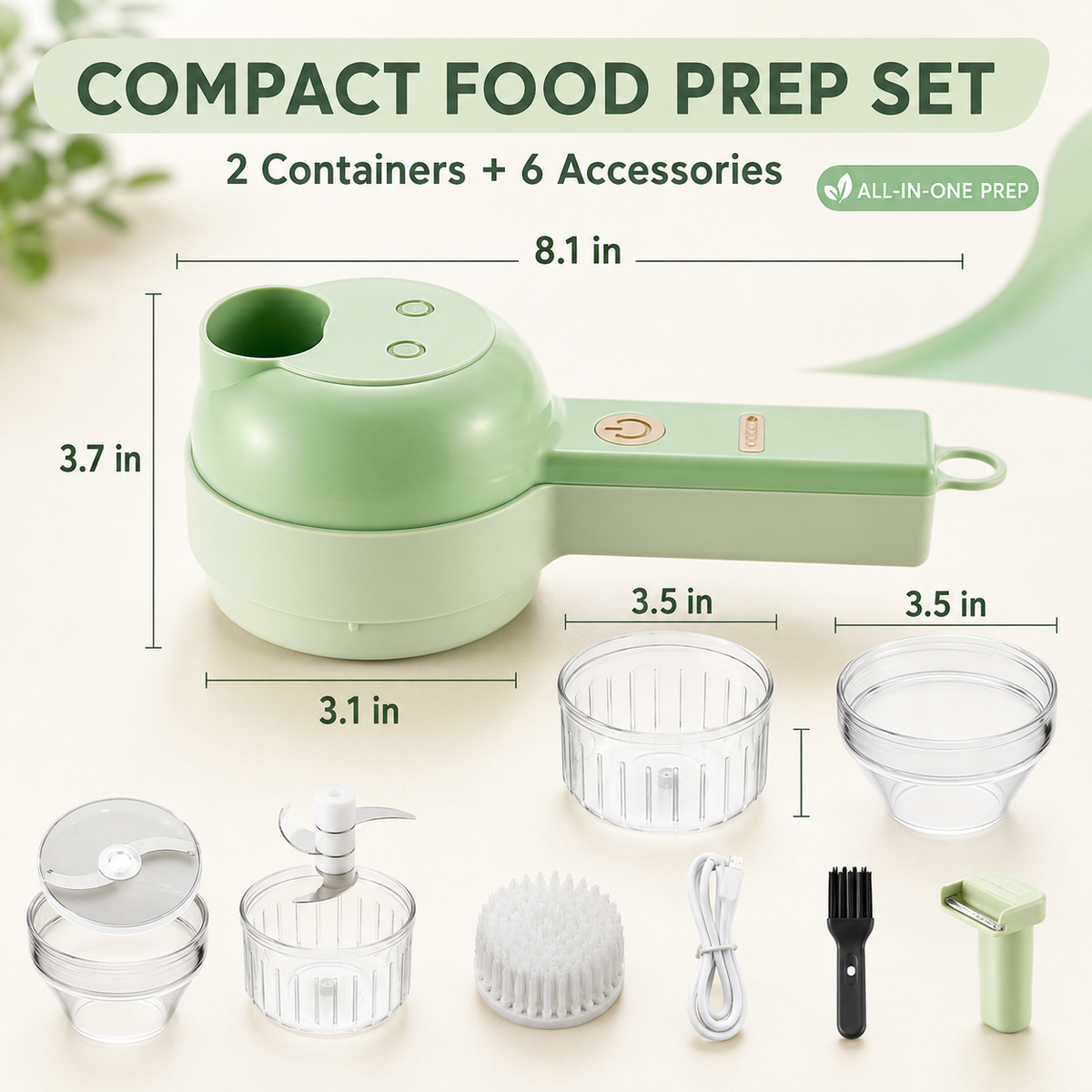 🧄 4-in-1 Handheld Electric Chopper: Slice, Mince, Peel & Auto-Clean!