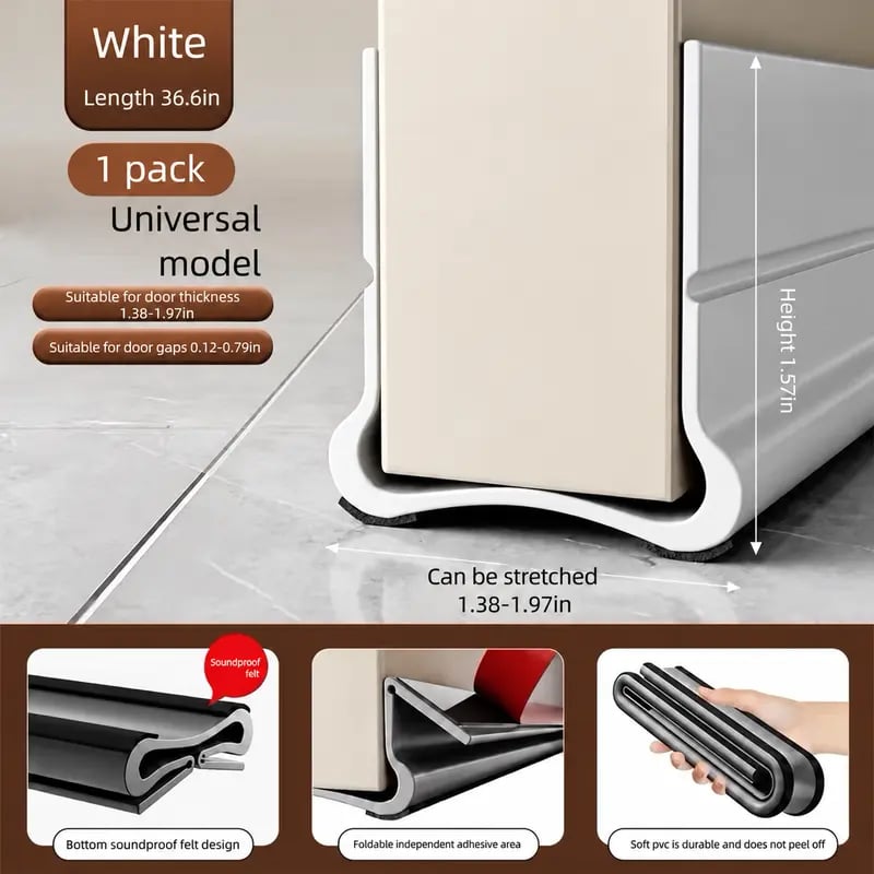 🚪 Triple-Seal Under Door Draft Stopper – Noise Reduction, Weather Protection & Energy-Saving Seal