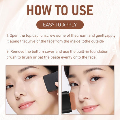 🎨 Dual-ended foundation and concealer stick ✨ Built-in dual-ended brush, moisturizing and lightweight