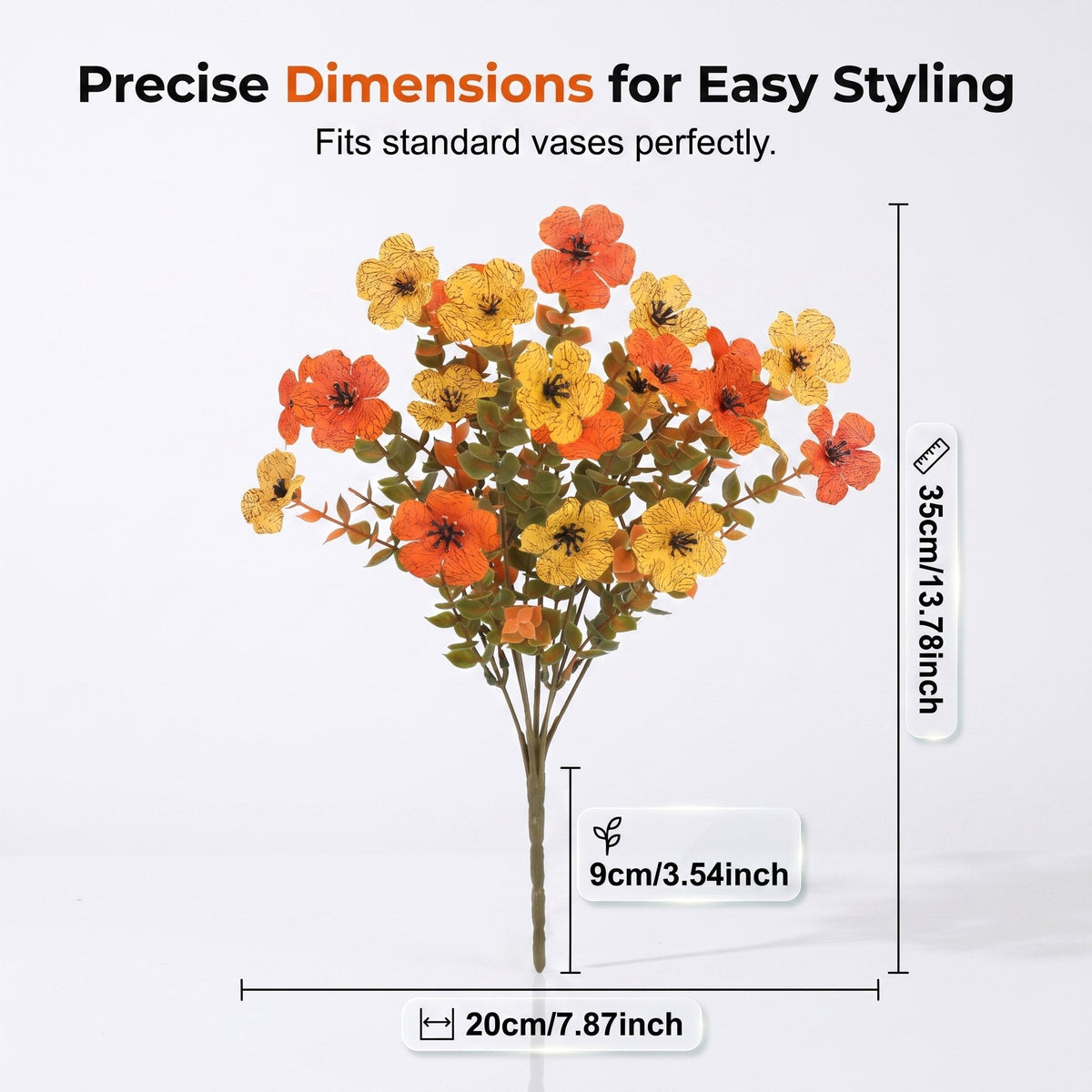 🍂🧡Artificial Autumn Violet Flower Bouquet – Weatherproof Faux Fall Floral Stems for Porch & Home