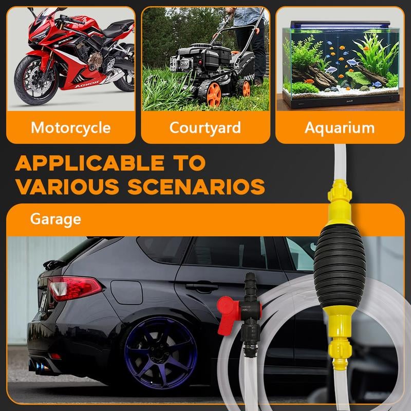 Multifunction Liquid Sucker Pump High Flow Manual Fuel Pump 13.12 Ft Hose