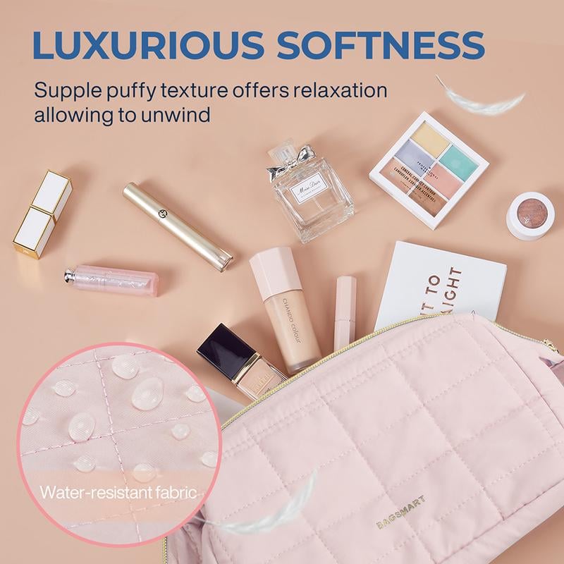 ⚡Hot Sales 49% OFF🔥Wide-Opening Quilted Cosmetic Bag – Multi-Pocket Makeup & Toiletry Organizer for Home and Travel