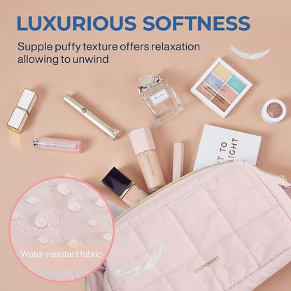 ⚡Hot Sales 49% OFF🔥Wide-Opening Quilted Cosmetic Bag – Multi-Pocket Makeup & Toiletry Organizer for Home and Travel