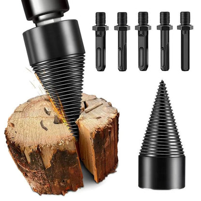 🔥Last Day Sale 49% -Heavy-Duty Spiral Firewood Splitter Drill Bit Set