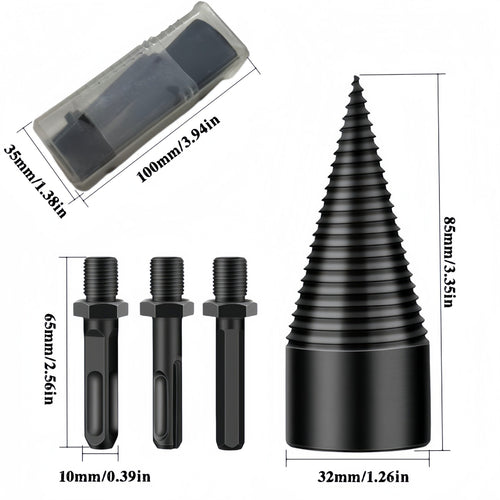 🔥Last Day Sale 49% -Heavy-Duty Spiral Firewood Splitter Drill Bit Set