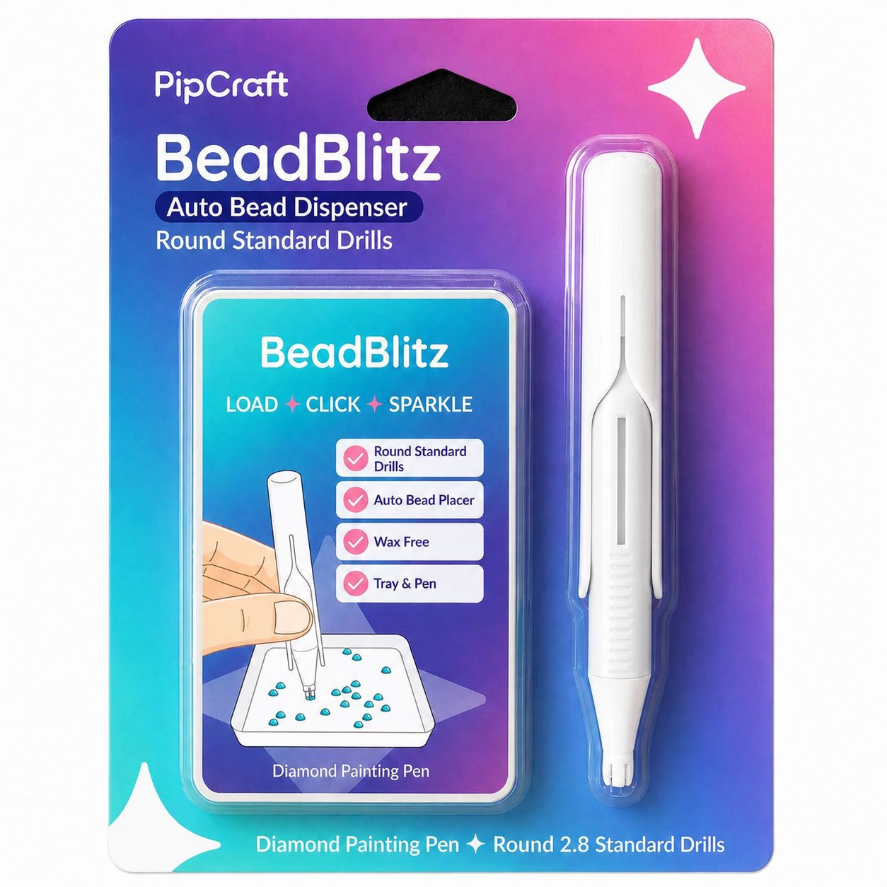 🔥Last Day 60% OFF 💎 Automatic Diamond Painting Bead dispenser | Wax-Free Round Drill Pen for Faster, Easier Crafting ✨